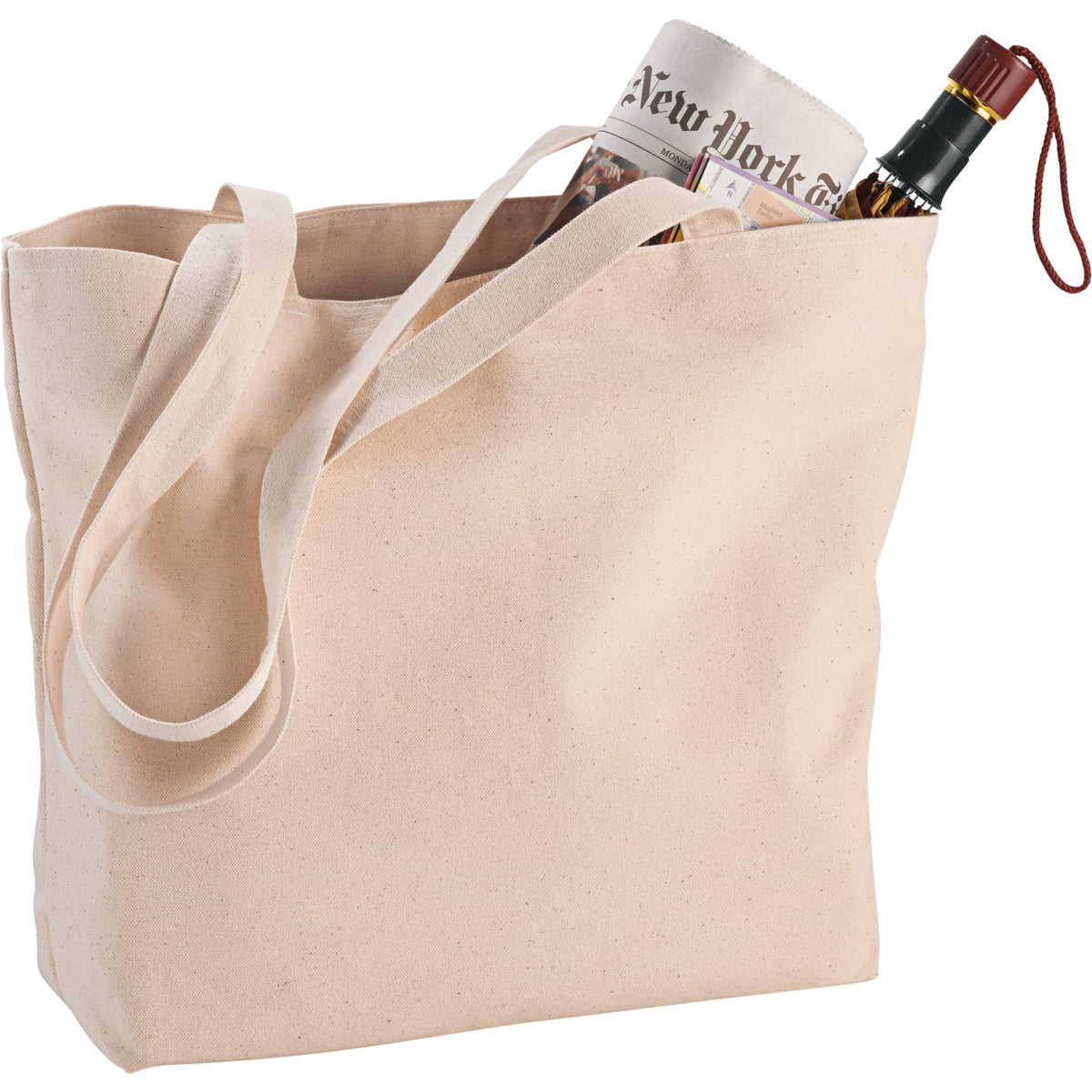 Zippered 12oz Cotton Canvas Shopper Tote | 7900-46 image 1