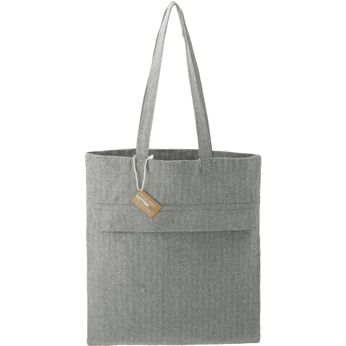 Recycled Cotton Herringbone Tote w/Zip Pocket | 7901-10 image 1