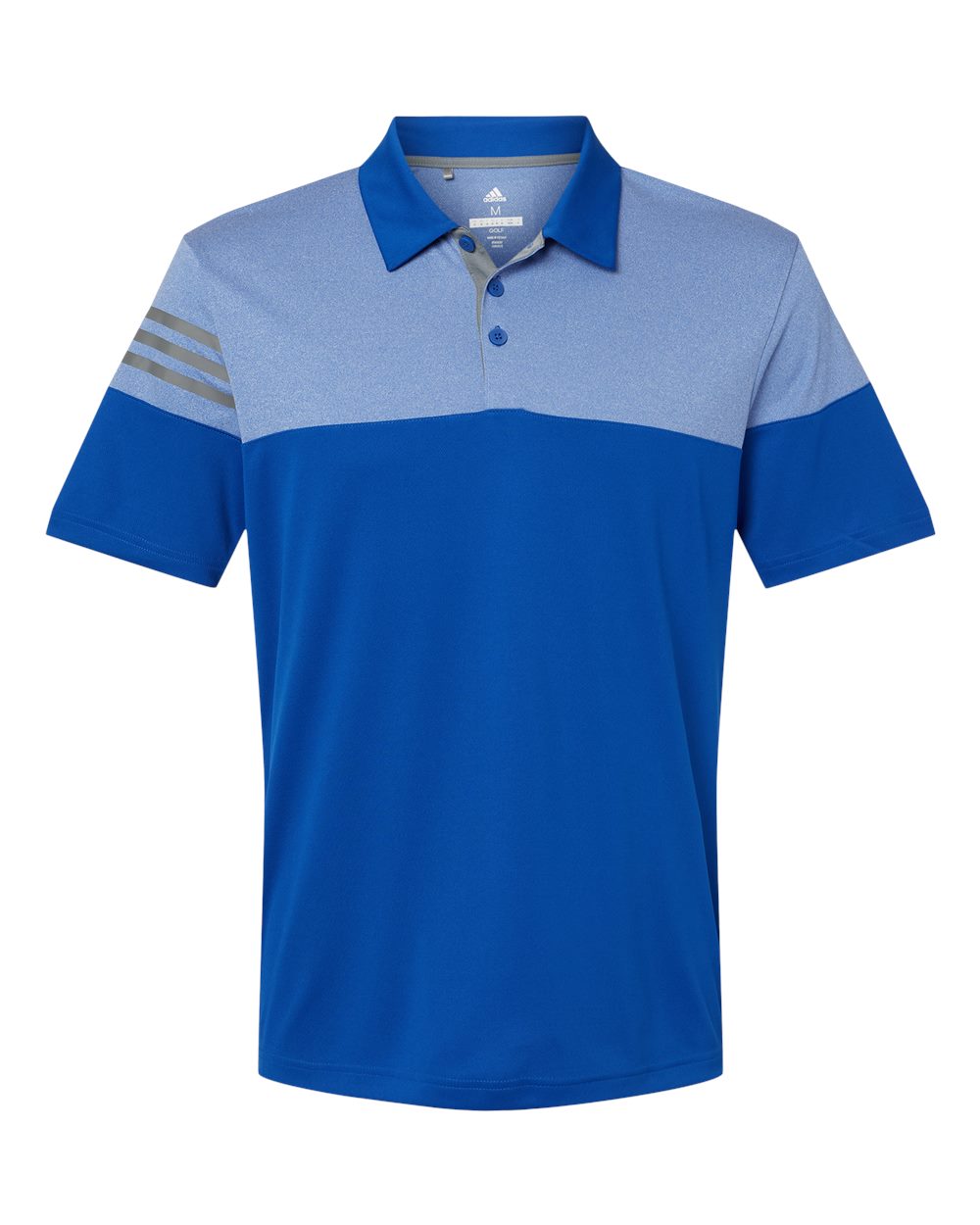 Men's Heathered 3-Stripes Colorblocked Polo | A213