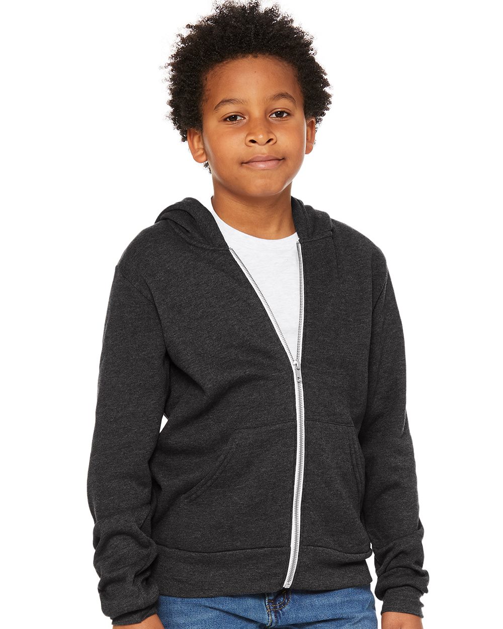 Youth Sponge Fleece Full-Zip Hoodie Sweatshirt | 3739Y