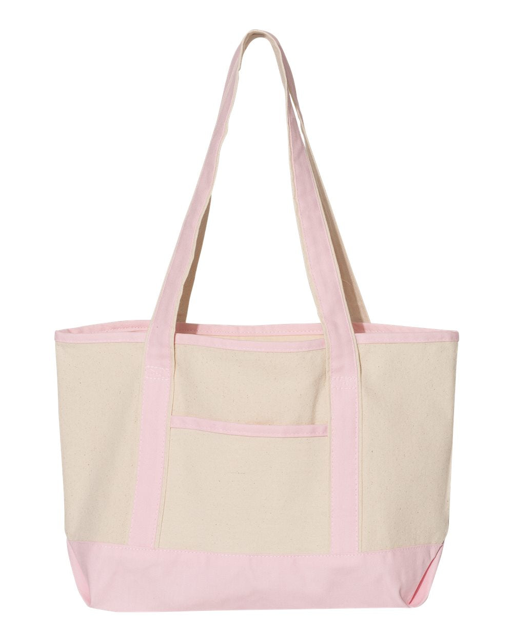 Q-Tees Q125800 20L Small Deluxe Tote - Natural/ Light Pink