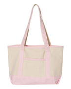 Q-Tees Q125800 20L Small Deluxe Tote - Natural/ Light Pink