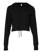 Camiseta con capucha de manga larga crop triblend para mujer | 8512