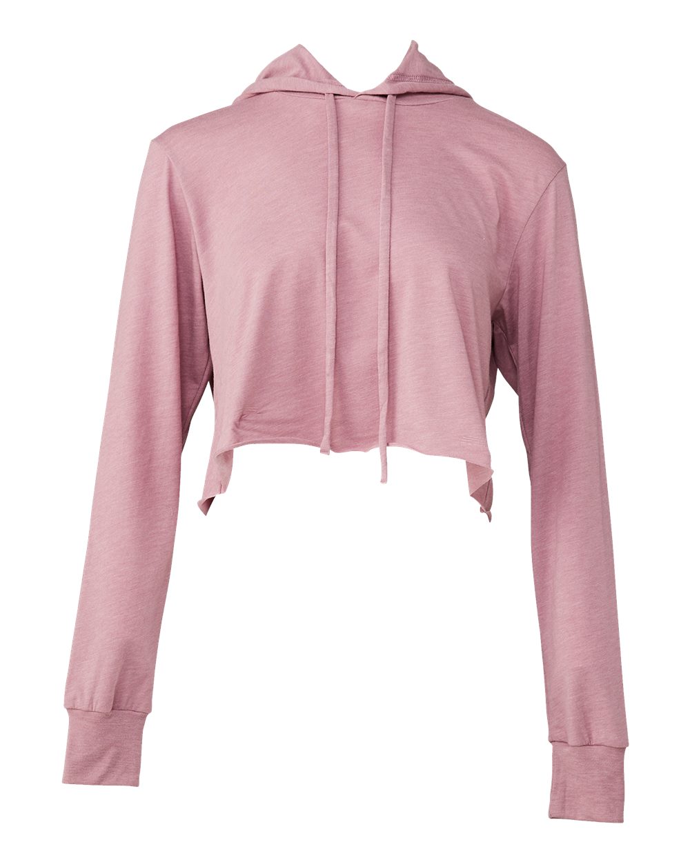Women’s Triblend Crop Long Sleeve Hoodie Tee | 8512