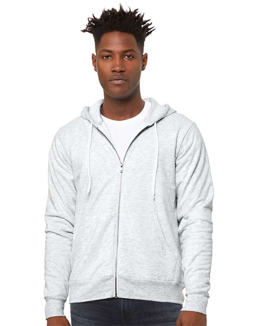 Sudadera con capucha unisex de forro polar esponjoso con cremallera completa | 3739