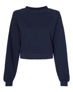 Sudadera Crop Raglán de Forro Polar para Mujer con Cuello Redondo | 7505