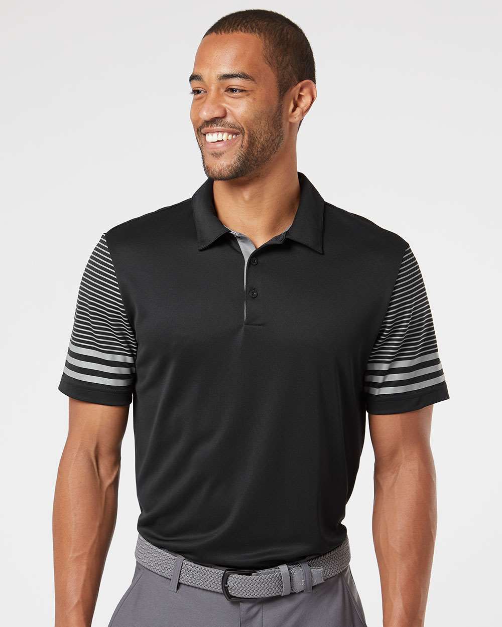 Men's Striped Sleeve Polo | A490