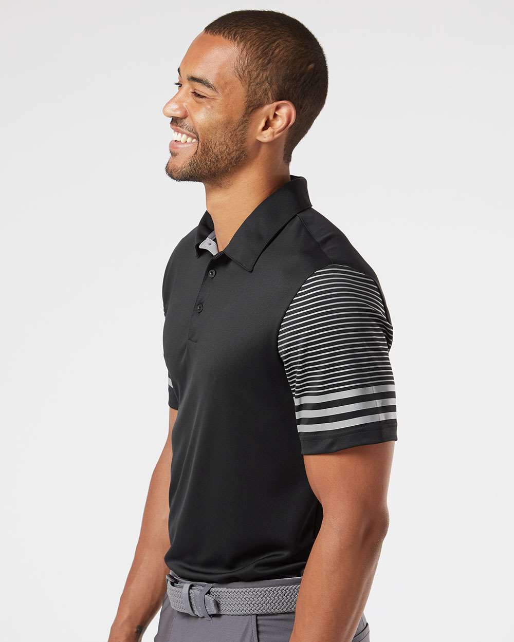 Men's Striped Sleeve Polo | A490
