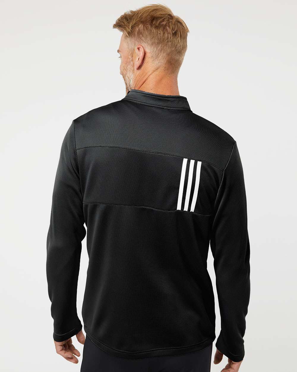 Men's 3-Stripes Double-Knit Quarter-Zip Pullover | A482