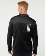 Men's 3-Stripes Double-Knit Quarter-Zip Pullover | A482