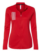 Chaqueta para mujer con cremallera completa y doble tejido de 3 rayas | A483
