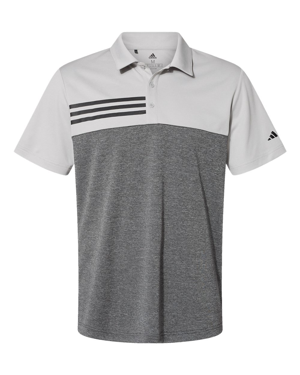 Polo para hombre con bloques de color jaspeado y 3 rayas | A508