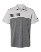 Polo para hombre con bloques de color jaspeado y 3 rayas | A508