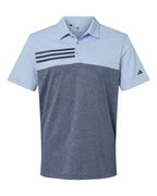 Polo para hombre con bloques de color jaspeado y 3 rayas | A508