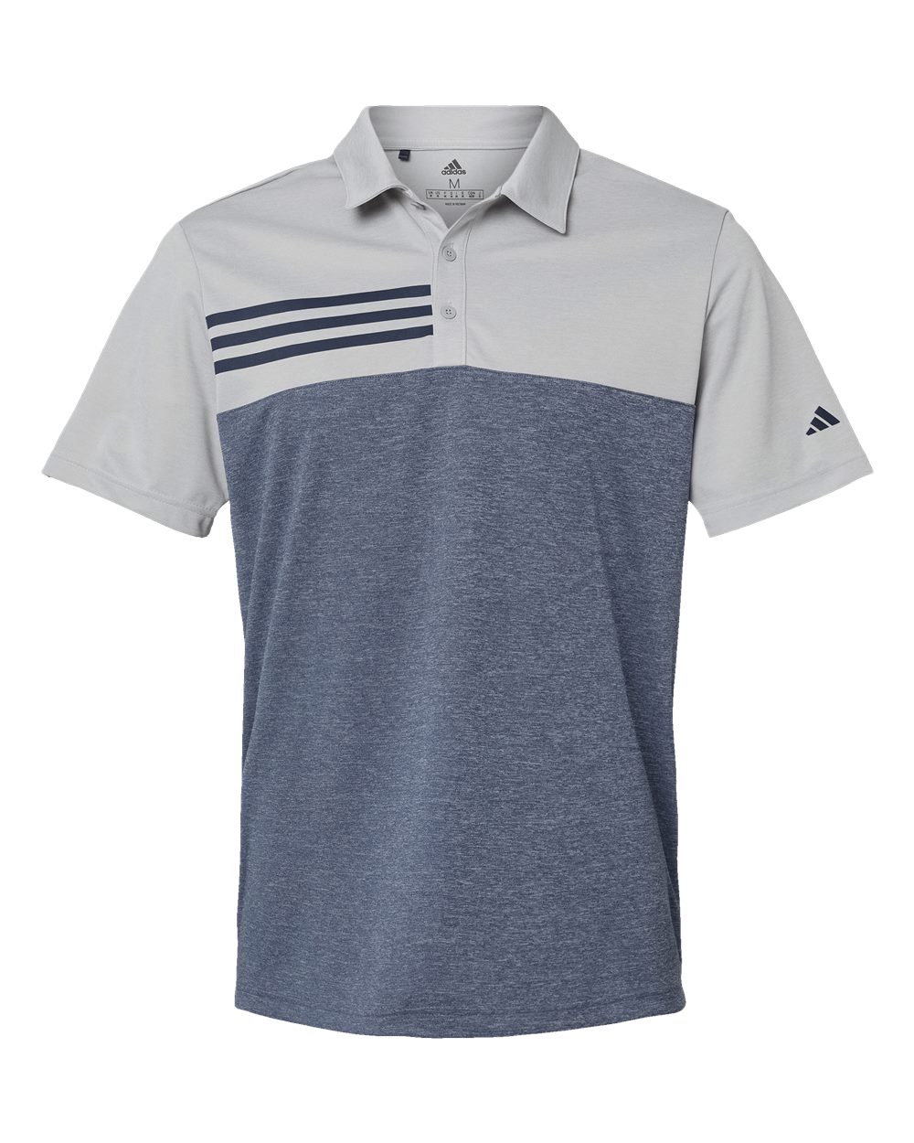 Polo para hombre con bloques de color jaspeado y 3 rayas | A508