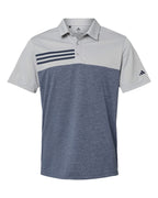 Polo para hombre con bloques de color jaspeado y 3 rayas | A508