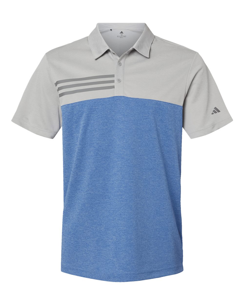 Polo para hombre con bloques de color jaspeado y 3 rayas | A508