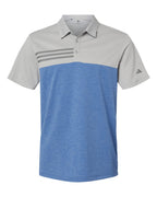 Polo para hombre con bloques de color jaspeado y 3 rayas | A508