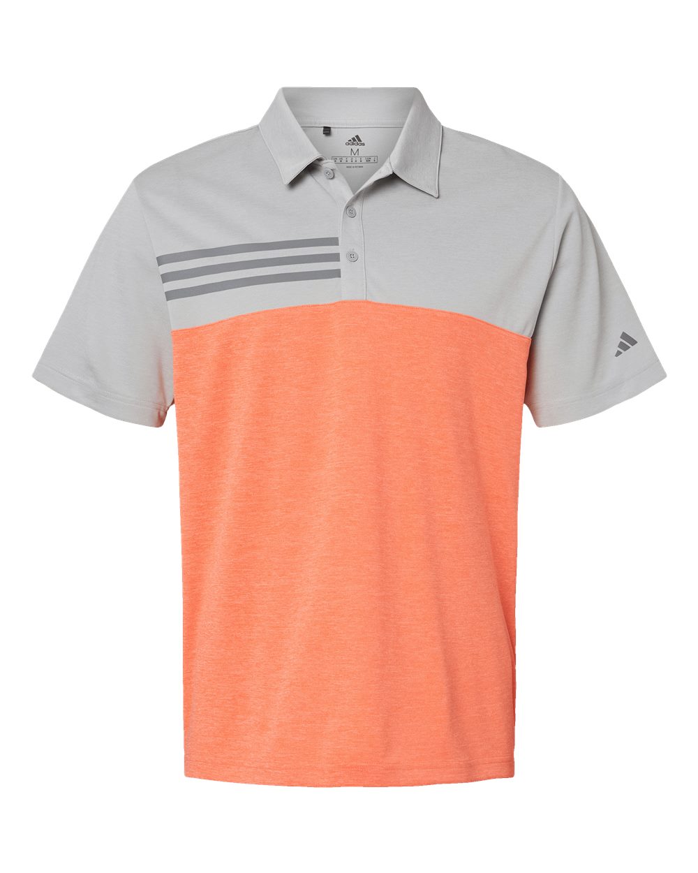Polo para hombre con bloques de color jaspeado y 3 rayas | A508