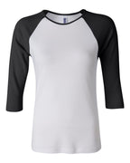 Women’s 1X1 Baby Rib Raglan Three-Quarter Sleeve Tee | 2000