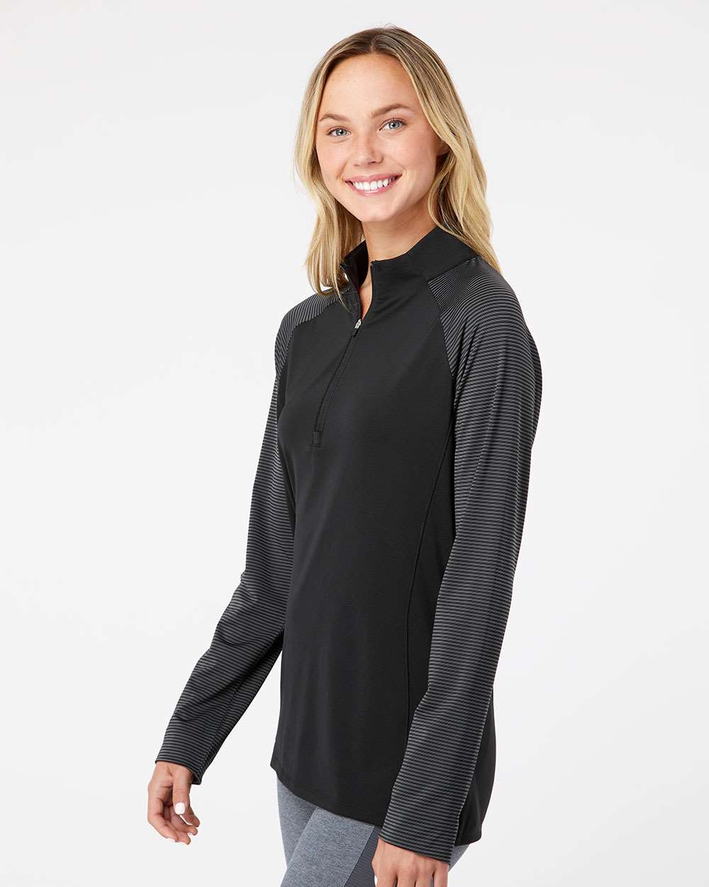 Sudadera ligera raglán con cremallera de cuarto para mujer Ultimate365 | A521