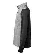 Sudadera para hombre Ultimate365 Heather Block con cremallera de cuarto | A522