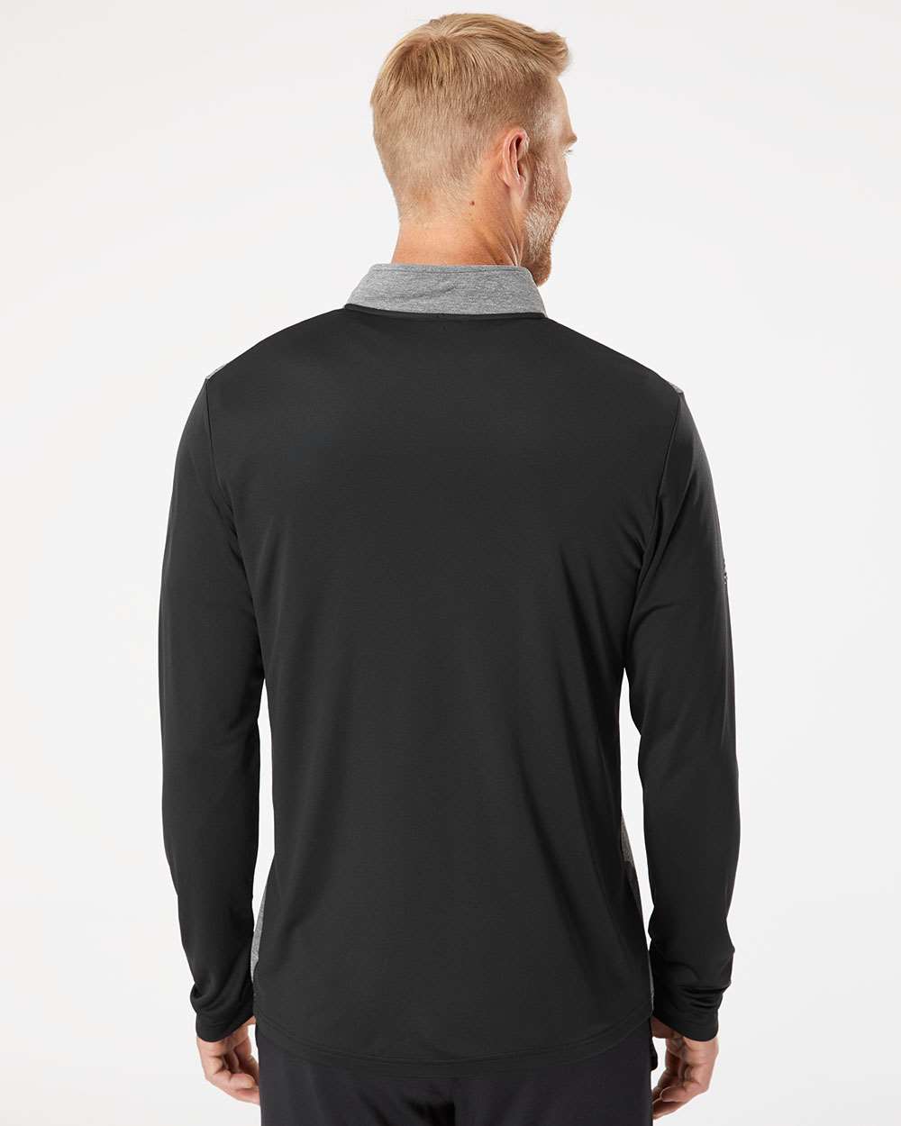 Sudadera para hombre Ultimate365 Heather Block con cremallera de cuarto | A522