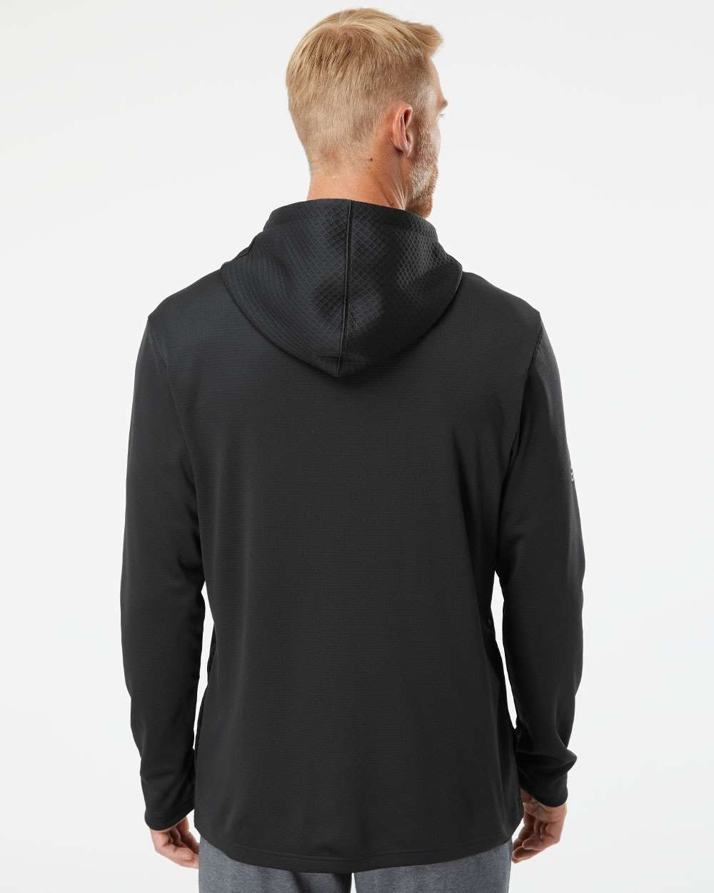 Men's Textured Mixed Media Midweight Hooded Sweatshirt | A530