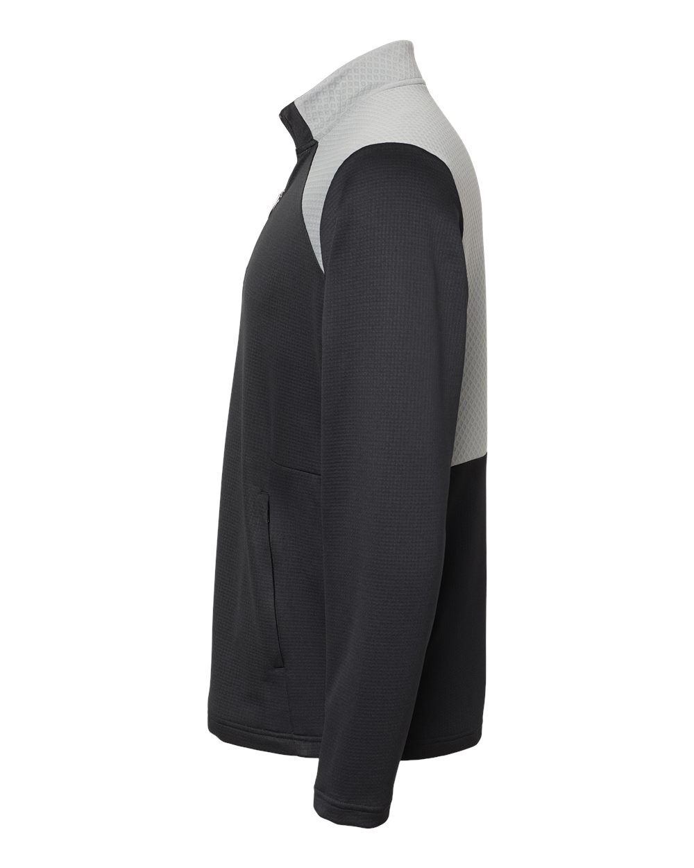 Sudadera para hombre con cremallera de cuarto, textura y medios mixtos | A532
