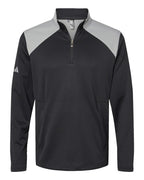 Sudadera para hombre con cremallera de cuarto, textura y medios mixtos | A532