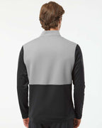 Sudadera para hombre con cremallera de cuarto, textura y medios mixtos | A532