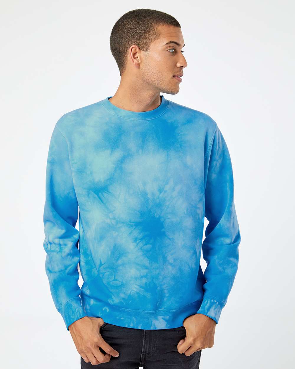 Unisex Midweight Tie-Dyed Crewneck Sweatshirt | PRM3500TD