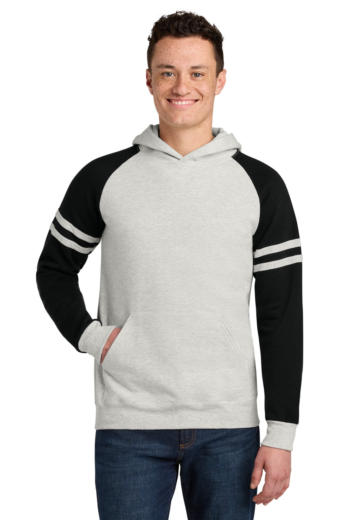 Unisex NuBlend® Varsity Colorblock Hooded Sweatshirt - 8 oz | Jerzees 97C