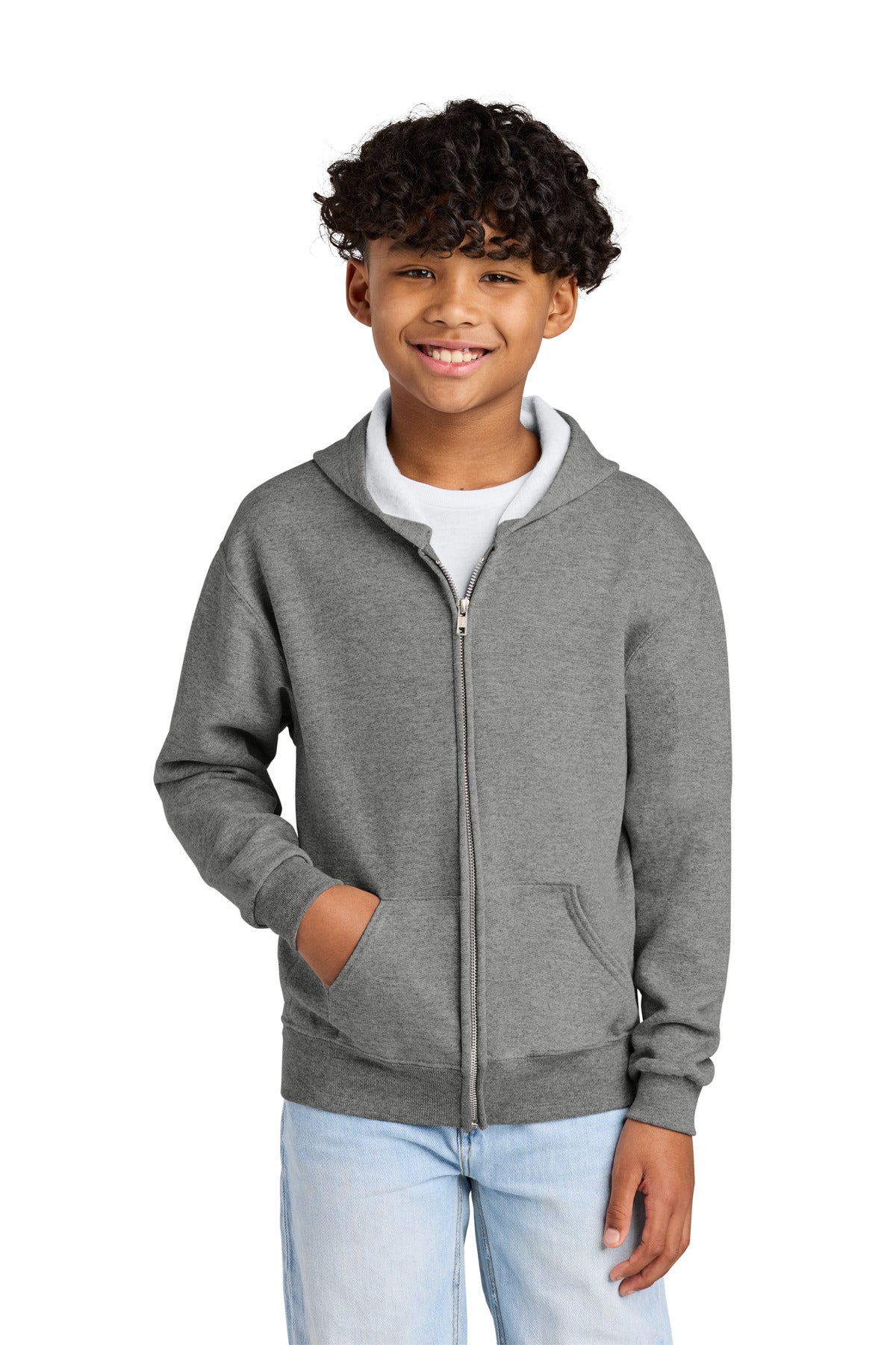 Jerzees 993B Youth NuBlend Full-Zip Hooded Sweatshirt