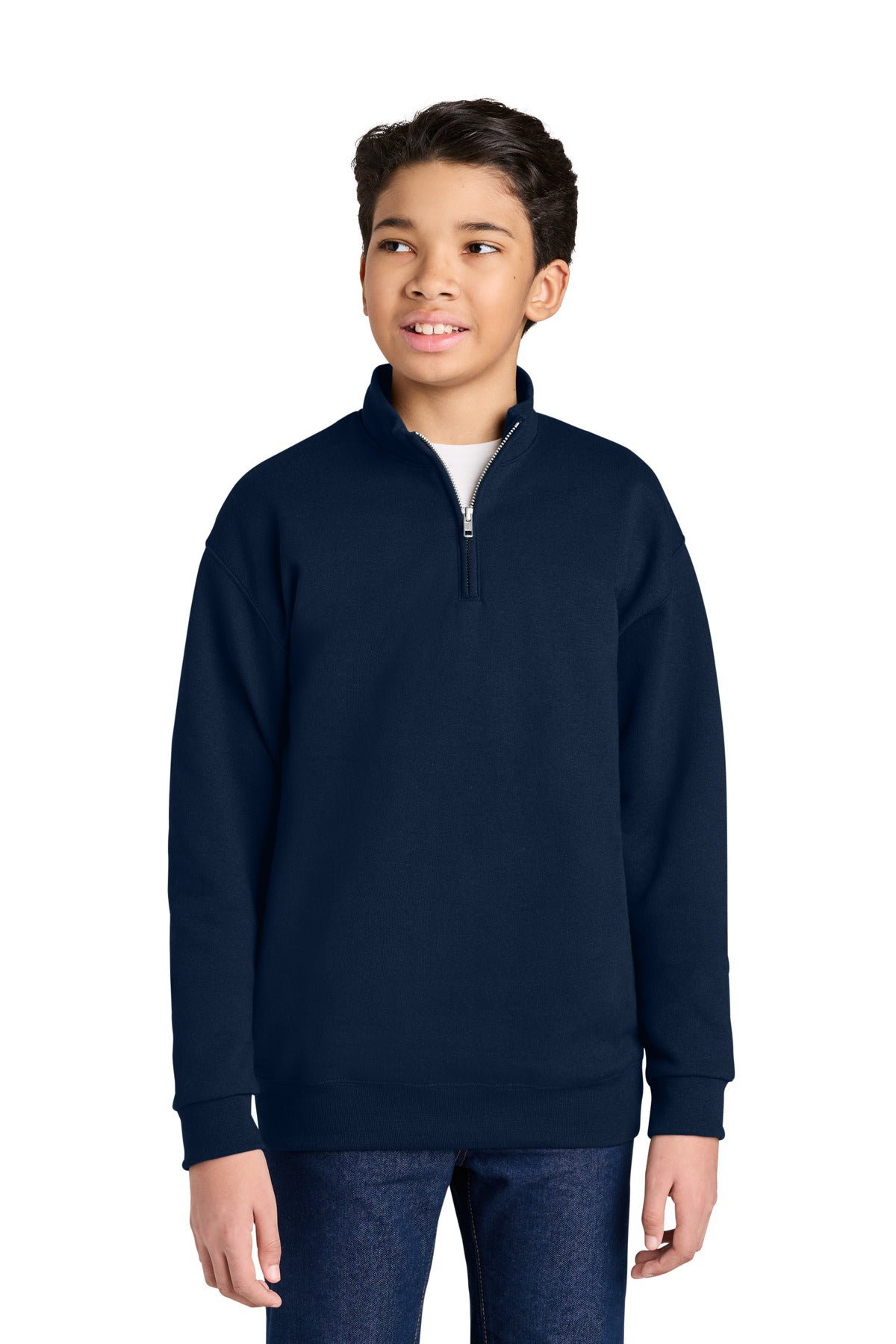 Jerzees 995Y Youth NuBlend 1/4-Zip Cadet Collar Sweatshirt