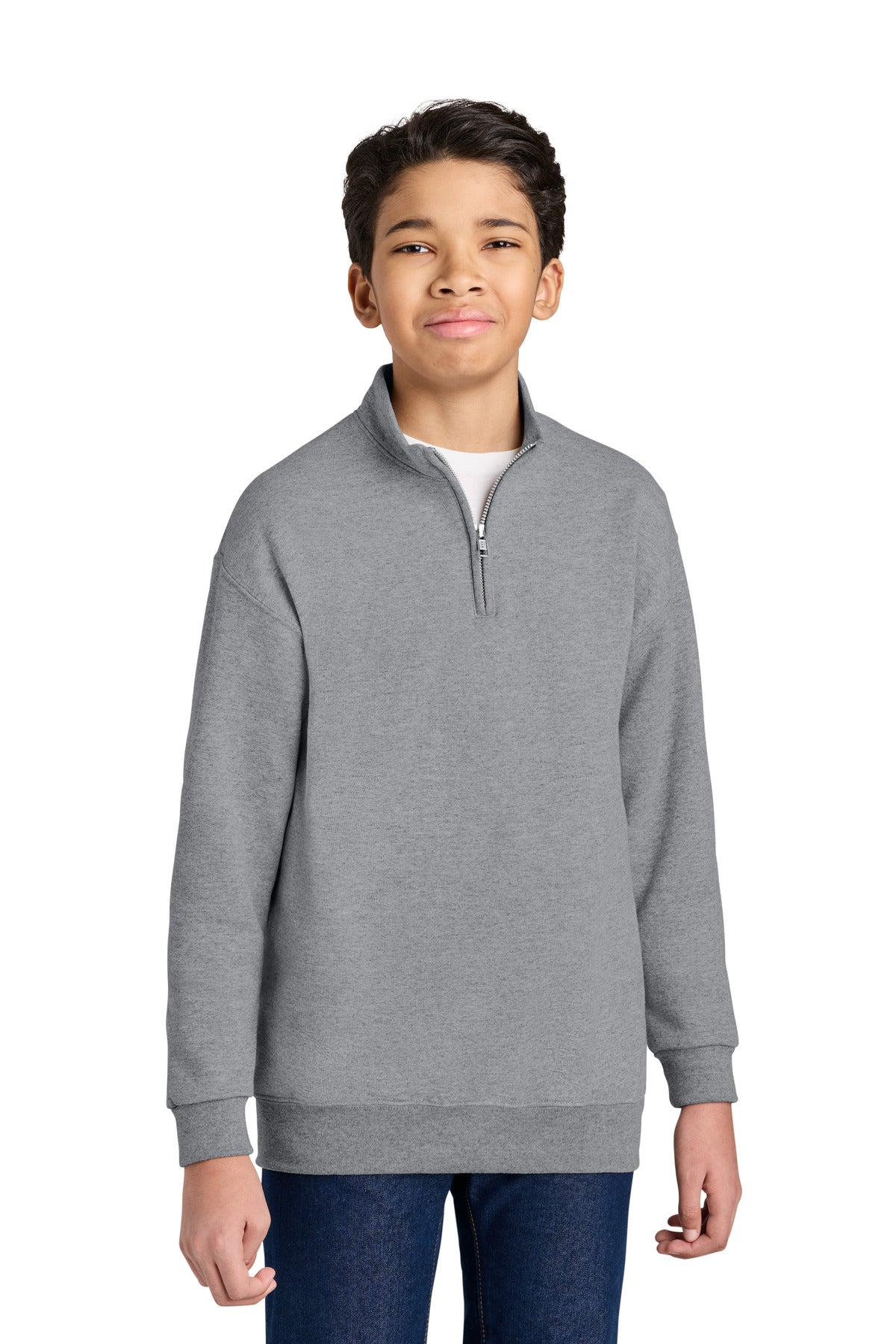 Jerzees 995Y Youth NuBlend 1/4-Zip Cadet Collar Sweatshirt
