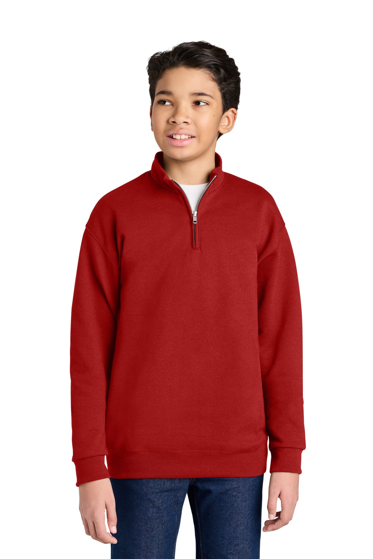 Jerzees 995Y Youth NuBlend 1/4-Zip Cadet Collar Sweatshirt