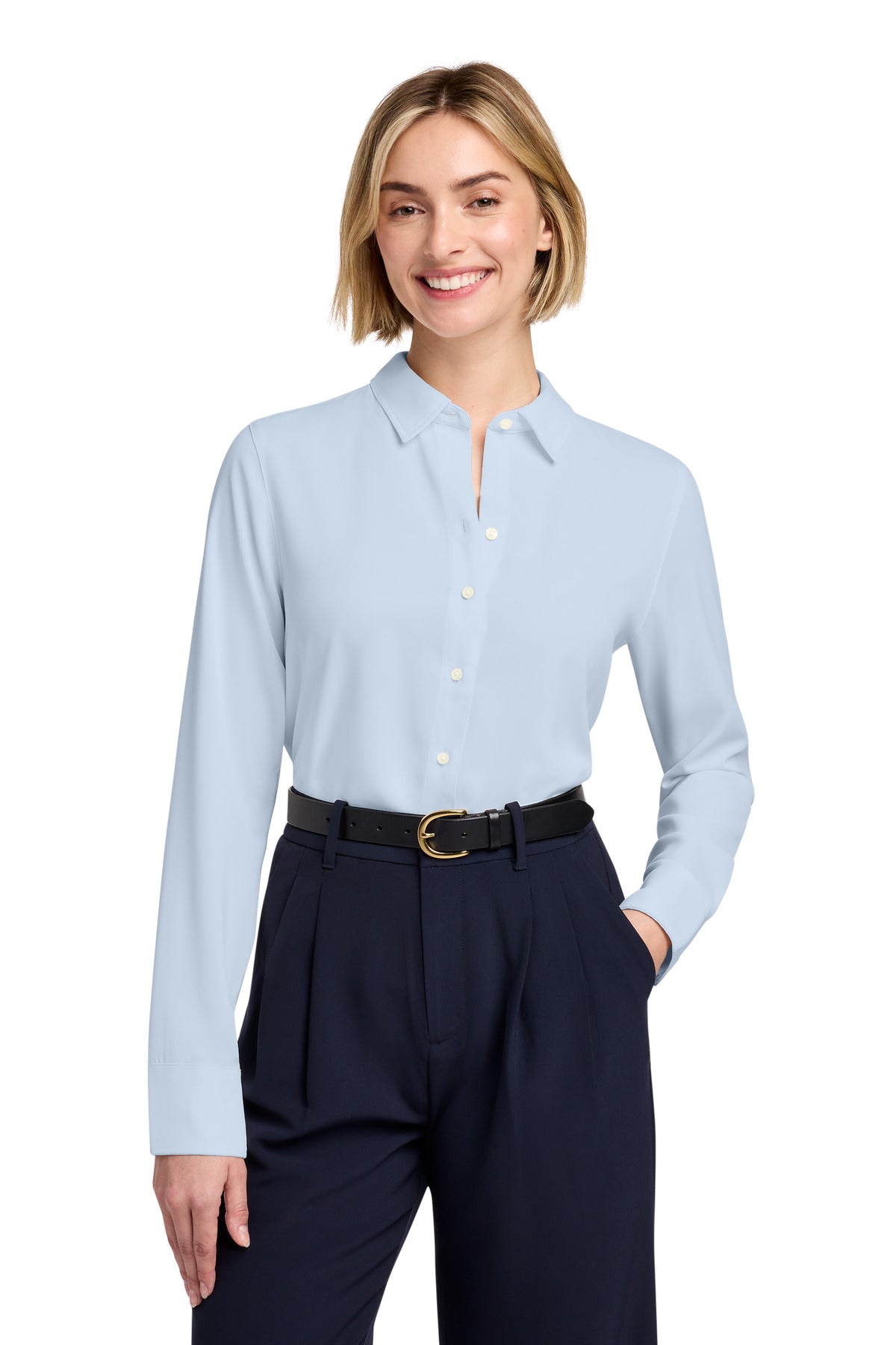 Brooks Brothers BB18007 Women's Full-Button Satin Blouse