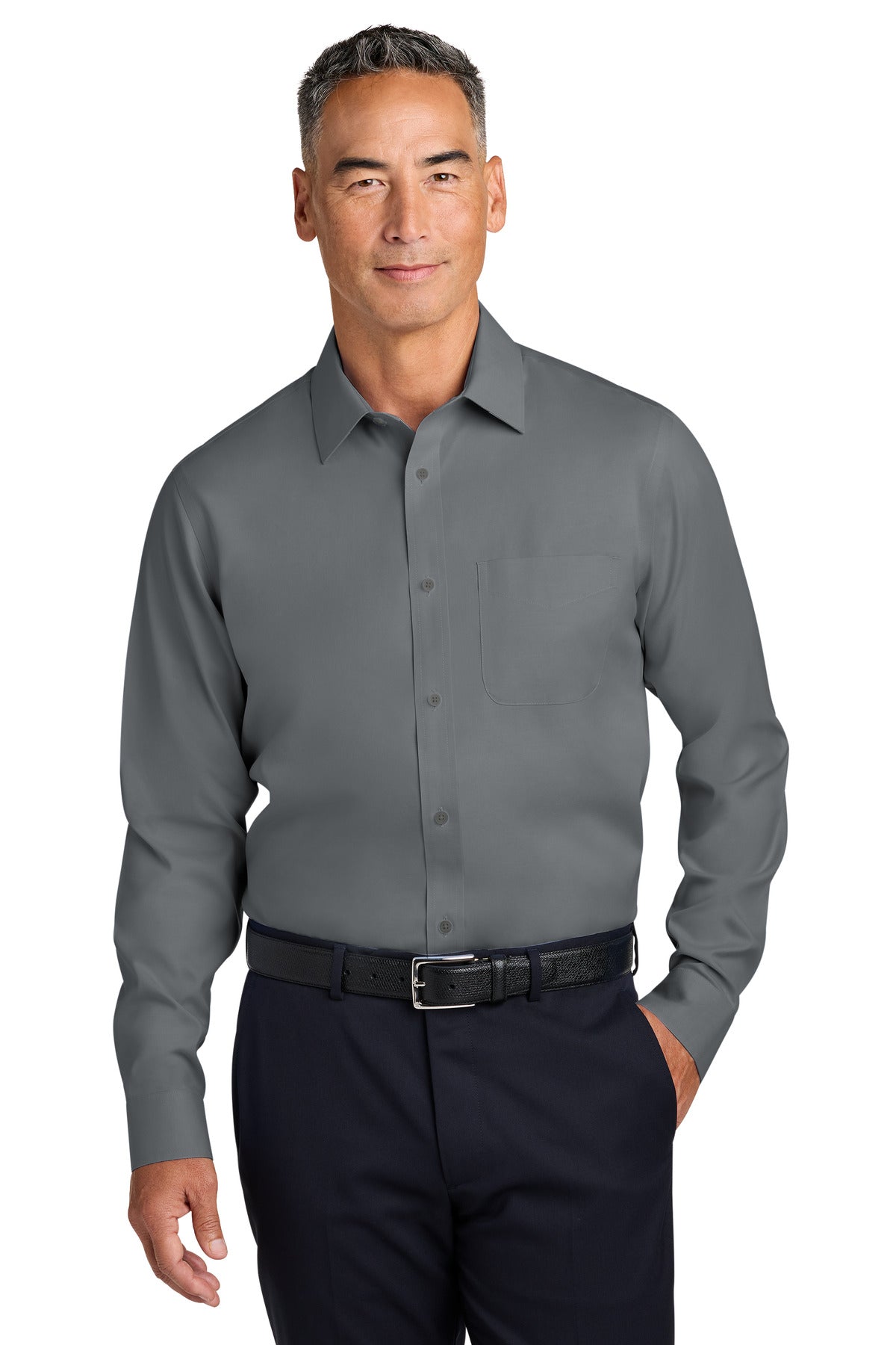Brooks Brothers BB18012 Wrinkle-Free Stretch Pinpoint Spread Collar Shirt