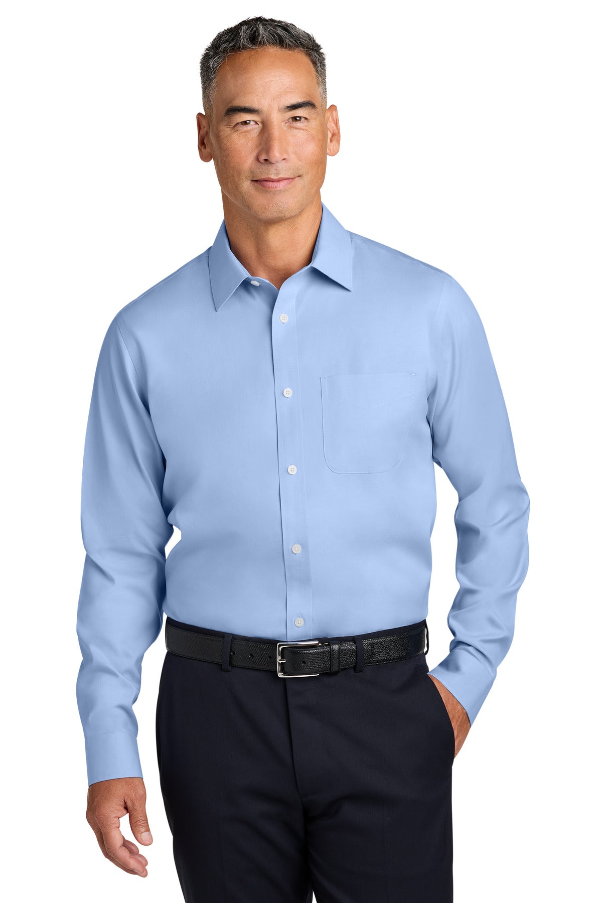 Brooks Brothers BB18012 Wrinkle-Free Stretch Pinpoint Spread Collar Shirt