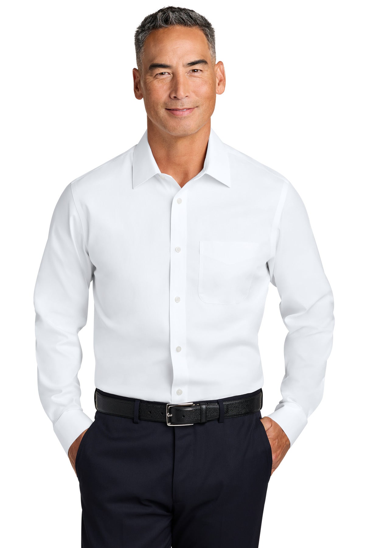 Brooks Brothers BB18012 Wrinkle-Free Stretch Pinpoint Spread Collar Shirt