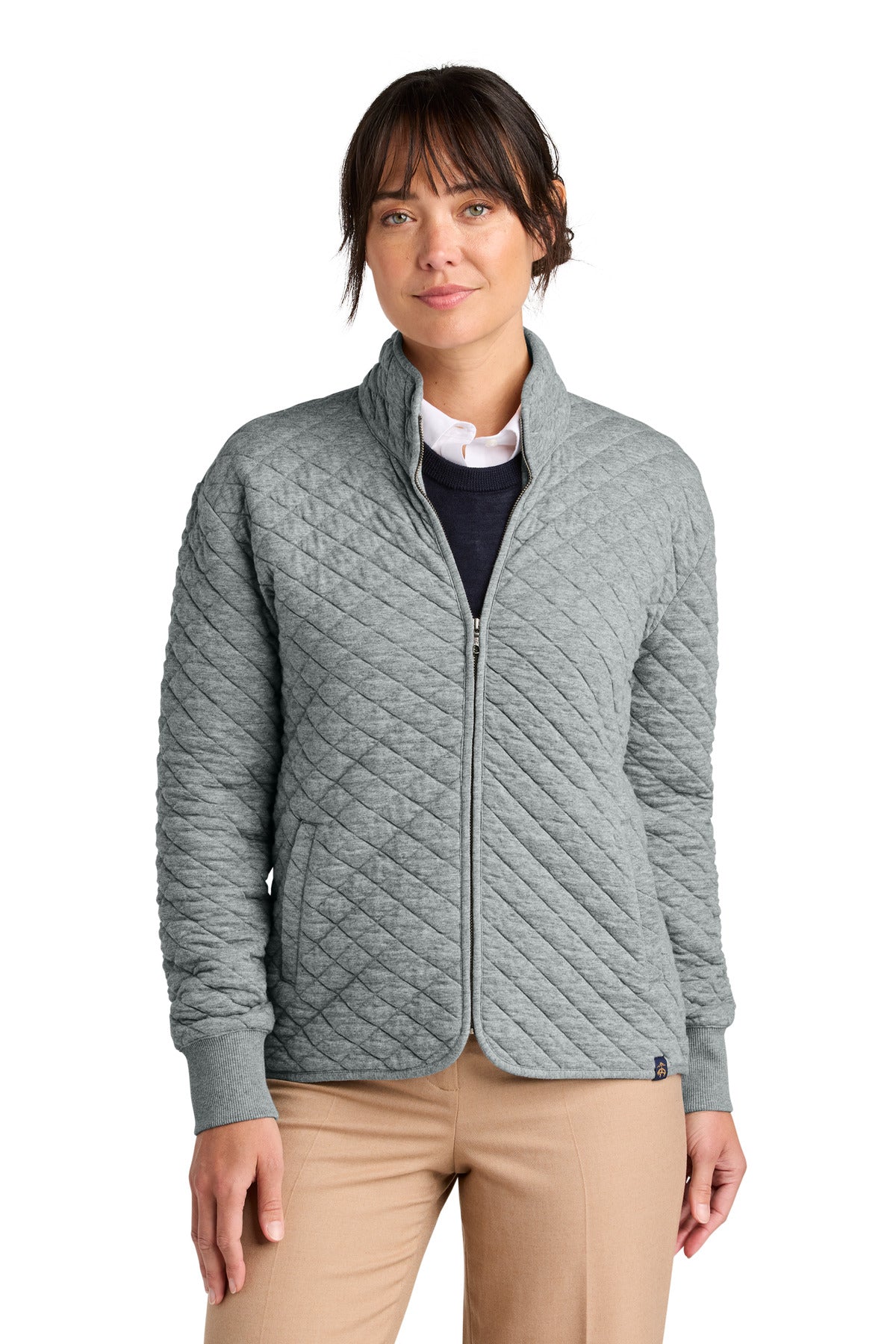 Brooks Brothers BB18213 Women's Diamond Quilt Full-Zip