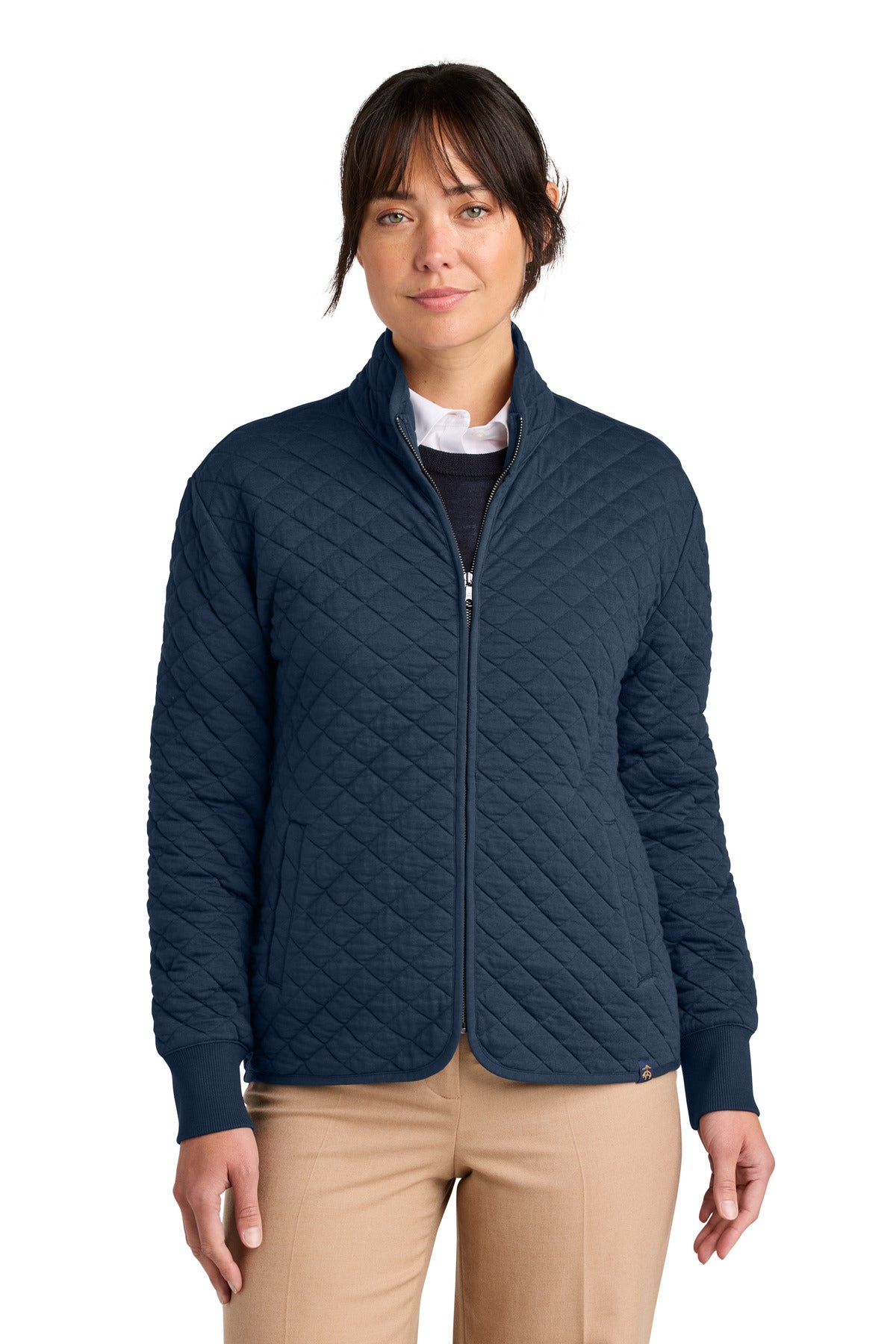 Brooks Brothers BB18213 Women's Diamond Quilt Full-Zip
