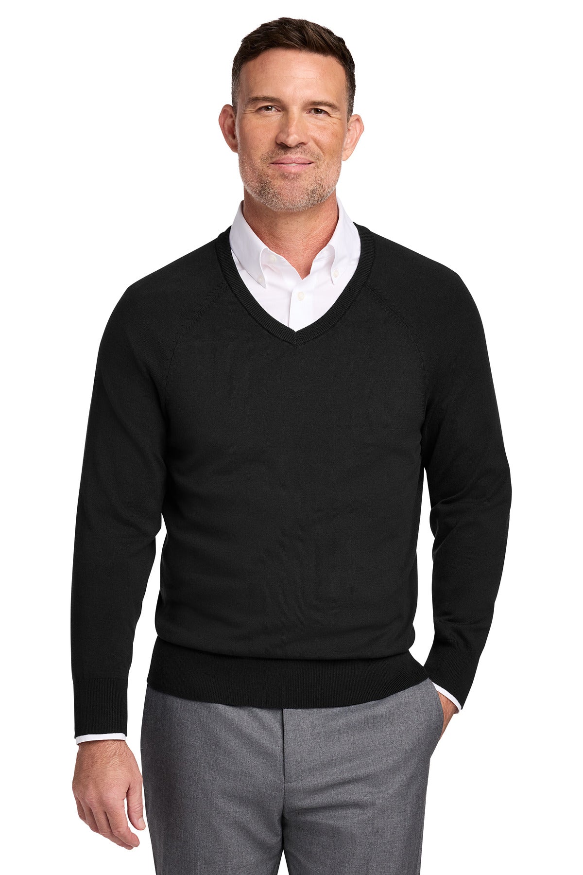 Brooks Brothers BB18400 Cotton Stretch V-Neck Sweater
