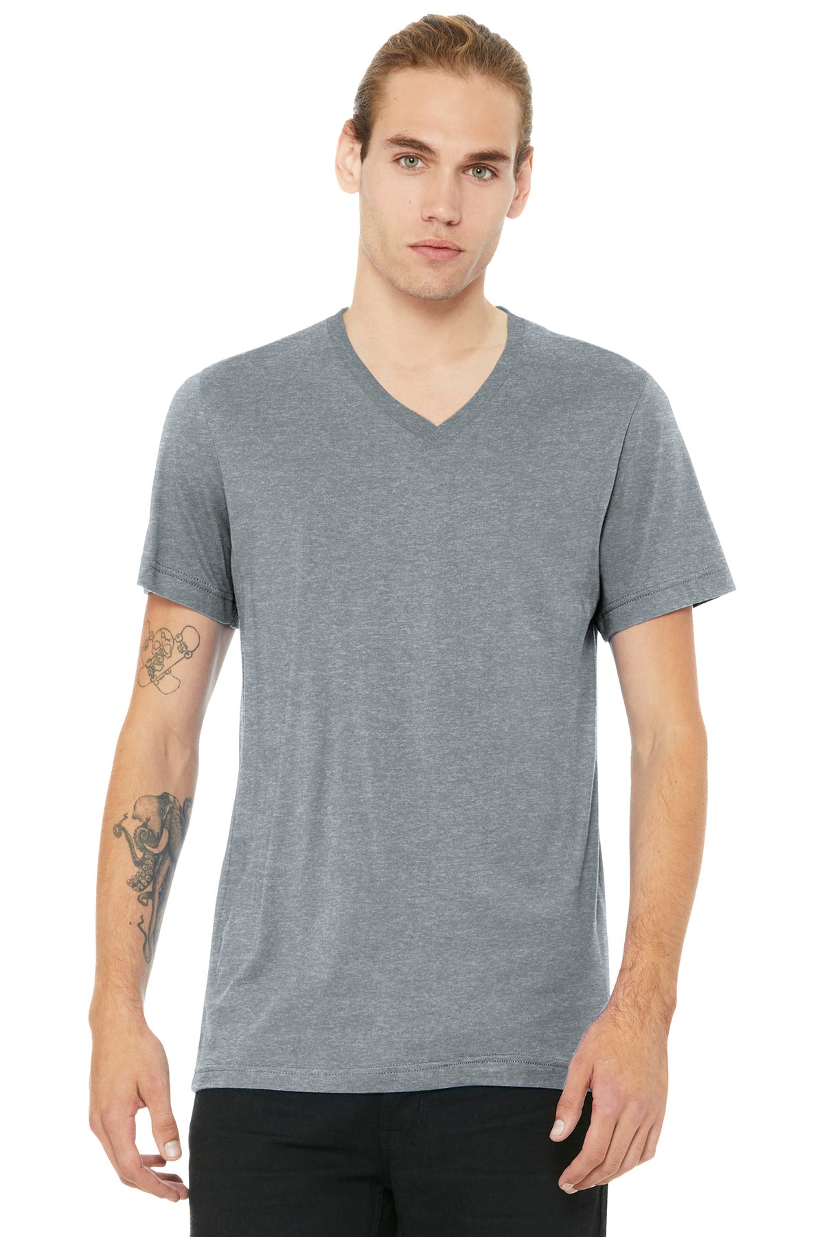Unisex Heather CVC V-Neck Tee - 4.2 oz | BELLA+CANVAS BC3005CVC