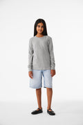 Youth Heather CVC Long Sleeve Tee - 4.2 oz | BELLA+CANVAS BC3501YCVC