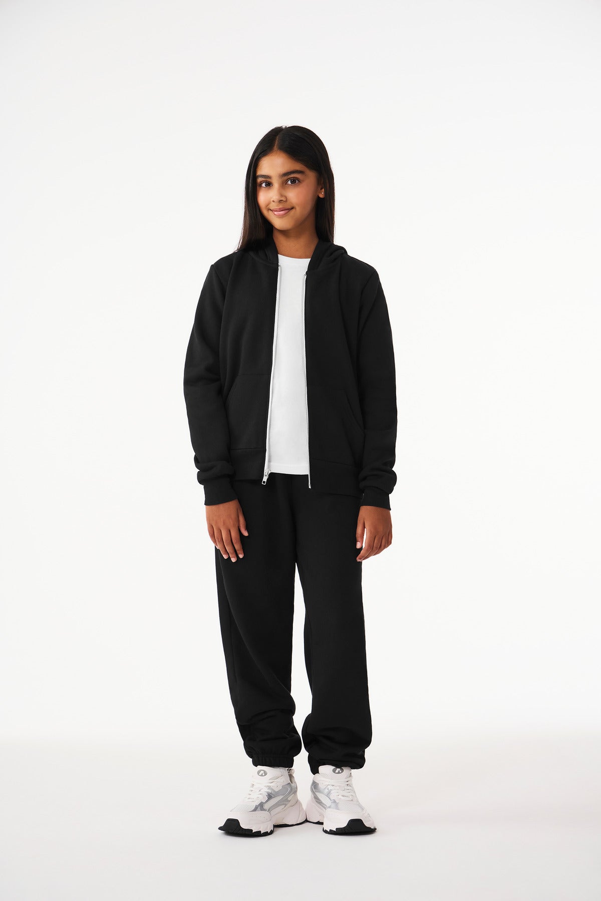 Youth Sponge Fleece Full-Zip Hooded Sweatshirt - 8 oz | BELLA+CANVAS BC3739Y