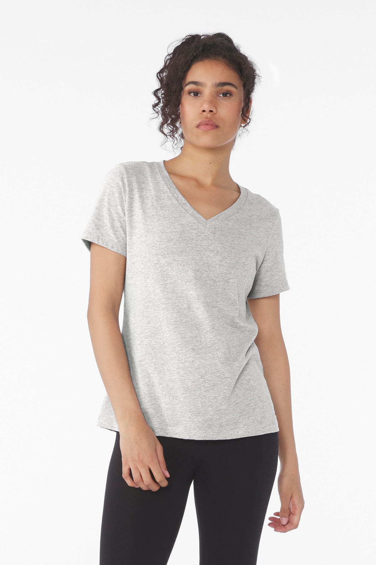 Women's Relaxed Heather CVC V-Neck Tee - 4.2 oz | BELLA+CANVAS BC6405CVC