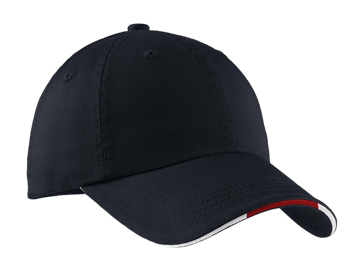 Port Authority C830 Sandwich Bill Cap with Striped Closure