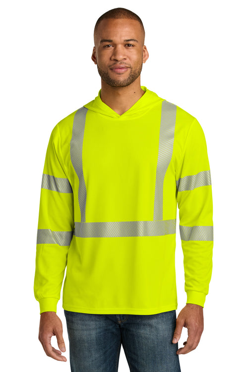 CornerStone CS208 ANSI 107 Class 3 Long Sleeve Segmented Tape Hooded Tee